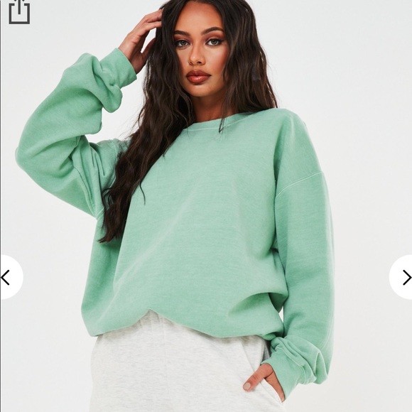 Mint Wash Crew Neck Sweatshirt - Picture 1 of 5